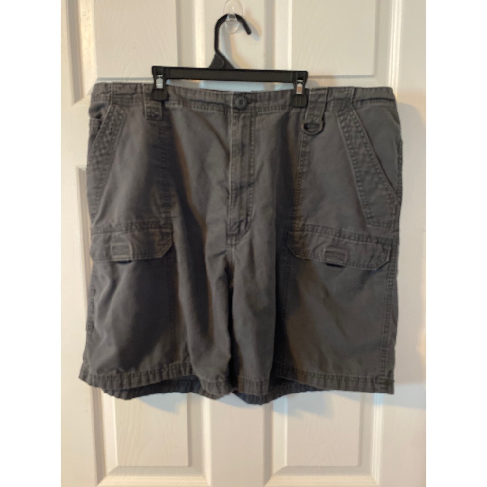 Columbia Mens Gray Cotton Canvas Cargo Shorts Utility Hiking Outdoor Size 42